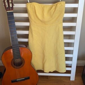 J Crew Yellow Strapless Dress Size P6